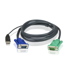 ATEN Aten 2L-5201U USB-VGA KVM kábel - 1.2m kábel és adapter