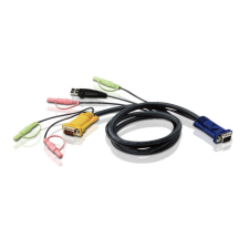ATEN Aten 2L-5302U USB-VGA-Audio KVM kábel - 1.8m hub és switch