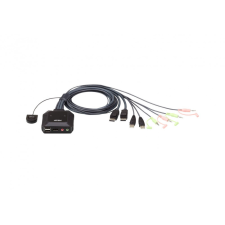 ATEN CS22DP 2-Port USB DisplayPort Cable KVM Switch with Remote Port Selector (CS22DP) hub és switch