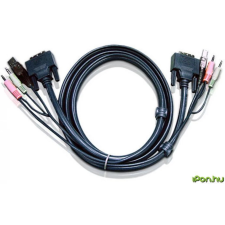 ATEN DVI-D USB Jack Összekötő Fekete 1.8m 2L-7D02U kábel és adapter