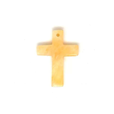  Átfúrt medál Kalcit narancs kereszt 35x45mm medál