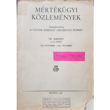 Athenaeum Irodalmi és Nyomdai R.T. Mértékügyi közlemények VII. sorozat (1-24. füzet) - antikvárium - használt könyv