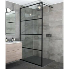 Atlantis Walk-in BLACK zuhanyfal 100, 200cm, 8mm WIB-1000 kád, zuhanykabin