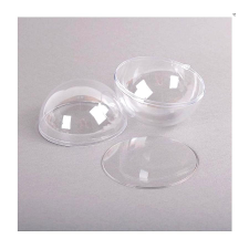  Átlátszó akril gömb, három részes. Átmérő: 8 cm dekorációs kellék