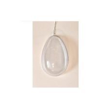  Átlátszó akril tojás, nyitható. Mérete: 16 cm dekorációs kellék