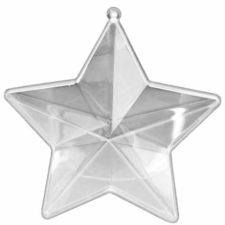  Átlátszó műanyag / akril csillag 10cm dekorálható tárgy