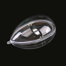  Átlátszó műanyag, akril tojás 12cm dekorációs kellék