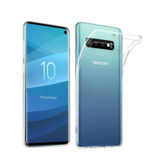 Átlátszó szilikon védőtok Samsung Galaxy S10 készülékhez tok és táska