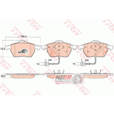 Audi A4-B5 első fékbetét (288-312mm-es féktárcsához) - TRW (GDB1307) (+) autóalkatrész