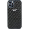Audi Carbon Fiber iPhone 12/12 Pro 6.1" Fekete Keménytok (AU-TPUPCIP12P-R8/D2-BK)