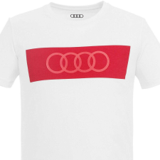 Audi férfi póló, ringe 2020, fehér-piros férfi póló