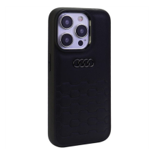 Audi GT Synthetic Leather Apple IPhone 15 Pro tok, fekete tok és táska