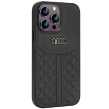 Audi Valódi bőr iPhone 14 Pro Max 6.7&quot; fekete bőr tok AU-TPUPCIP14PM-Q8/D1-BK tok és táska