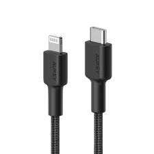Aukey CB-CL03 Lightning apa - USB-C apa 2.0 Adat és töltő kábel - Fekete (2m) kábel és adapter