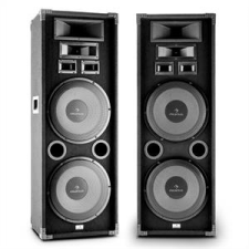 Auna PA-2200, max. 2000 W, dupla készlet fullrange PA hangfal, 2x12", basszus hangszóró hangfal