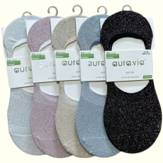 Aura Via Aura.Via női csillogó titokzokni, szilikonos sarokkal– 5 pár
