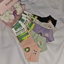 Aura Via Bambusz titokzokni vegyes színben 5 pár/cs CICA MINTÁS 35-38 női zokni