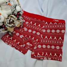Aura Via Mikulásos boxeralsó rénszarvas mintás piros 3XL férfi alsó