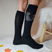 Aura Via Női köves cicás térdzokni 38-41 női zokni