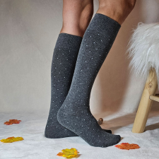 Aura Via Női pöttyös térdzokni 38-41, Sötét szürke női zokni