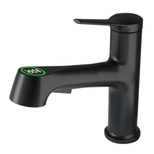 AUSTLER FH-3127 kihúzható fejes mosdó csaptelep - vízhőfok kijelző (fekete) csaptelep