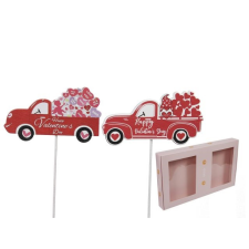  Autó szívvel, betûzõs 10x5 cm S/18 dekorációs kellék