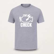 Autós Póló Check Engine Light Nyomat Pamut, Kényelmes Autós Felső (M–XXL) Szürke XXL