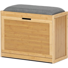 AUTRONIC Cipőtartó, tömör bambusz, natúr árnyalat, szürke szövet bútor