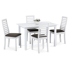  Autronic Étkezőgarnitúra 4 székkel 120x75 cm tömörfa fehér AUT-4000 WT bútor