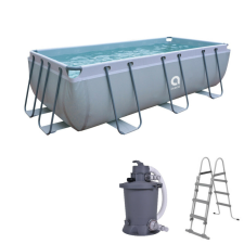 AVENLI Frame medenceszett homokszűrővel téglalap alakú szürke 400x200x99cm medence