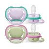 Avent SCF085/24, 2 darab lila, lányos játszócumi, ultra air neutral, 0-6 hó