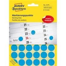 Avery 3375 18mm 1056db-os kék jelölőpont (AVERY_3375) etikett