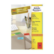 Avery 3448 70x37mm piros univerzális címke (AVERY_3448) füzetcímke
