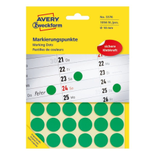 Avery Etikett AVERY 3376 öntapadó jelölőpont zöld 18mm 1056 jelölőpont/csomag etikett