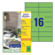 Avery Etikett AVERY 3454 105x37mm univerzális zöld 1600 címke/doboz 100 ív/doboz etikett