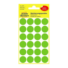 Avery Etikett AVERY 3597 öntapadó jelölőpont zöld 18mm 96 jelölőpont/csomag etikett