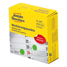 Avery Etikett avery 3855 öntapadó jelölőpont adagoló dobozban zöld 19mm 250 jelölőpont/doboz etikett