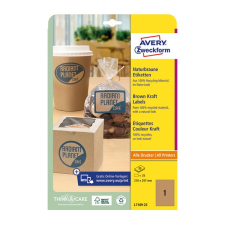 Avery Etikett avery l7109-25 210x297 mm újrahasznosított barna kraft 25 ív/csomag etikett