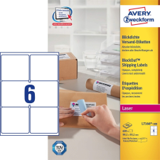 Avery Etikett AVERY L7166-100 99,1x93,1 mm fehér 600 címke/doboz 100 ív/doboz etikett