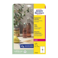 Avery Etikett AVERY L7786-25 99,1x139 mm víztiszta átlátszó 25 ív/csomag etikett