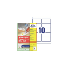 Avery Etikett címke, 96x50,8 mm, univerzális, 65 lap, 10 címke/lap Avery, fehér etikett