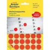 Avery Etikett címke, o18mm, jelölésre, 24 címke/ív, 44 ív/doboz, Avery piros