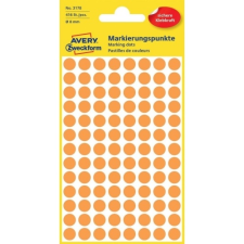 Avery Etikett címke, o8mm, jelölésre, neon 104 címke/ív, 4 ív/doboz, Avery narancssárga etikett