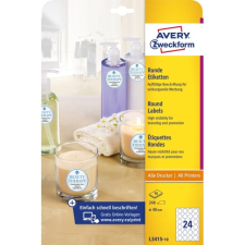 Avery l3415-10 40mm átmérőjű 240db-os fehér kör alakú öntapadó etikett etikett
