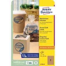 Avery L7109-25 210x297mm újrahasznosított barna kraft etikett (L7109-25) etikett