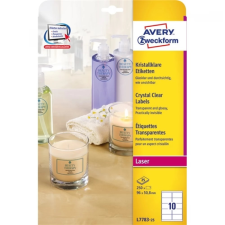 Avery L7783-25 96x50.8mm víztiszta fóliacímke átlátszó etikett