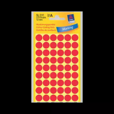 Avery zweckform 12 mm x 12 mm Papír Íves etikett címke  Piros  ( 5 ív/doboz ) etikett