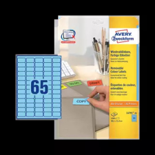 Avery zweckform 38.1 mm x 21.2 mm Papír Íves etikett címke  Kék  ( 20 ív/doboz ) etikett