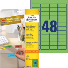 Avery zweckform 45,7 x 21,2mm Etikett tintasugaras és lézer nyomtatóhoz zöld (960 címke / csomag) etikett