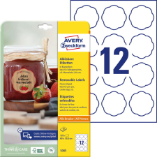 Avery zweckform 60mm etikett tintasugaras és lézernyomtatóhoz - (120 címke / csomag) (5085) etikett